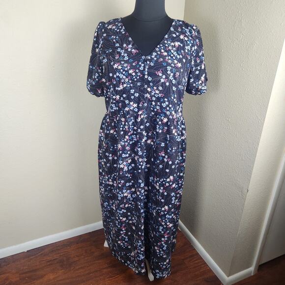 LOFT NWT Pearl Print Mini Floral Puff Sleeve Dress with Slip, XXL - Picture 9 of 11